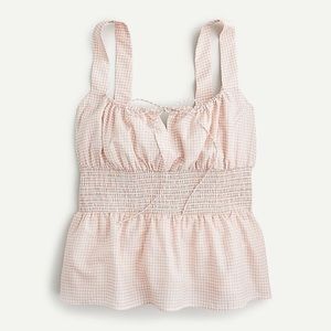 Cotton milkmaid sleeveless gingham blouse